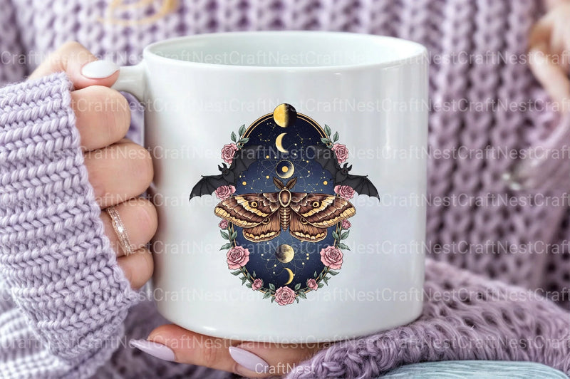 Gothic Moth Art Clipart Bundle - CraftNest - Digital Crafting and Art