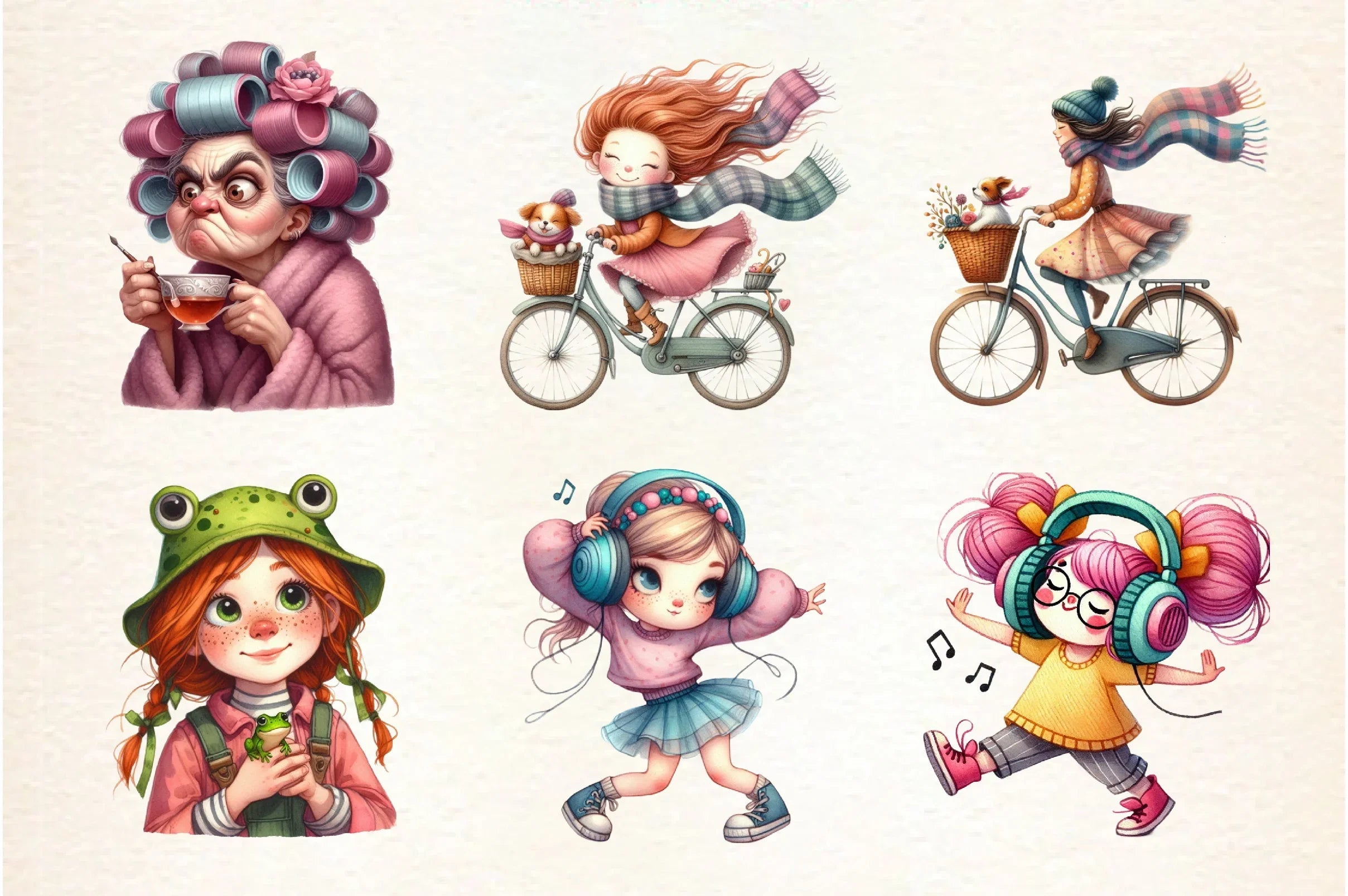 Funny Quirky Girl Clipart Bundle - CraftNest - Digital Crafting and Art