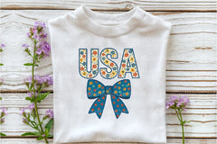 USA 4th of July Coquette Bow Flowers Clipart Bundle - CraftNest - Digital Crafting and Art