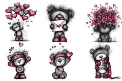 Teddy Bear Valentine Clipart Bundle - CraftNest - Digital Crafting and Art
