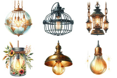 Hanging Light Clipart Bundle - CraftNest - Digital Crafting and Art