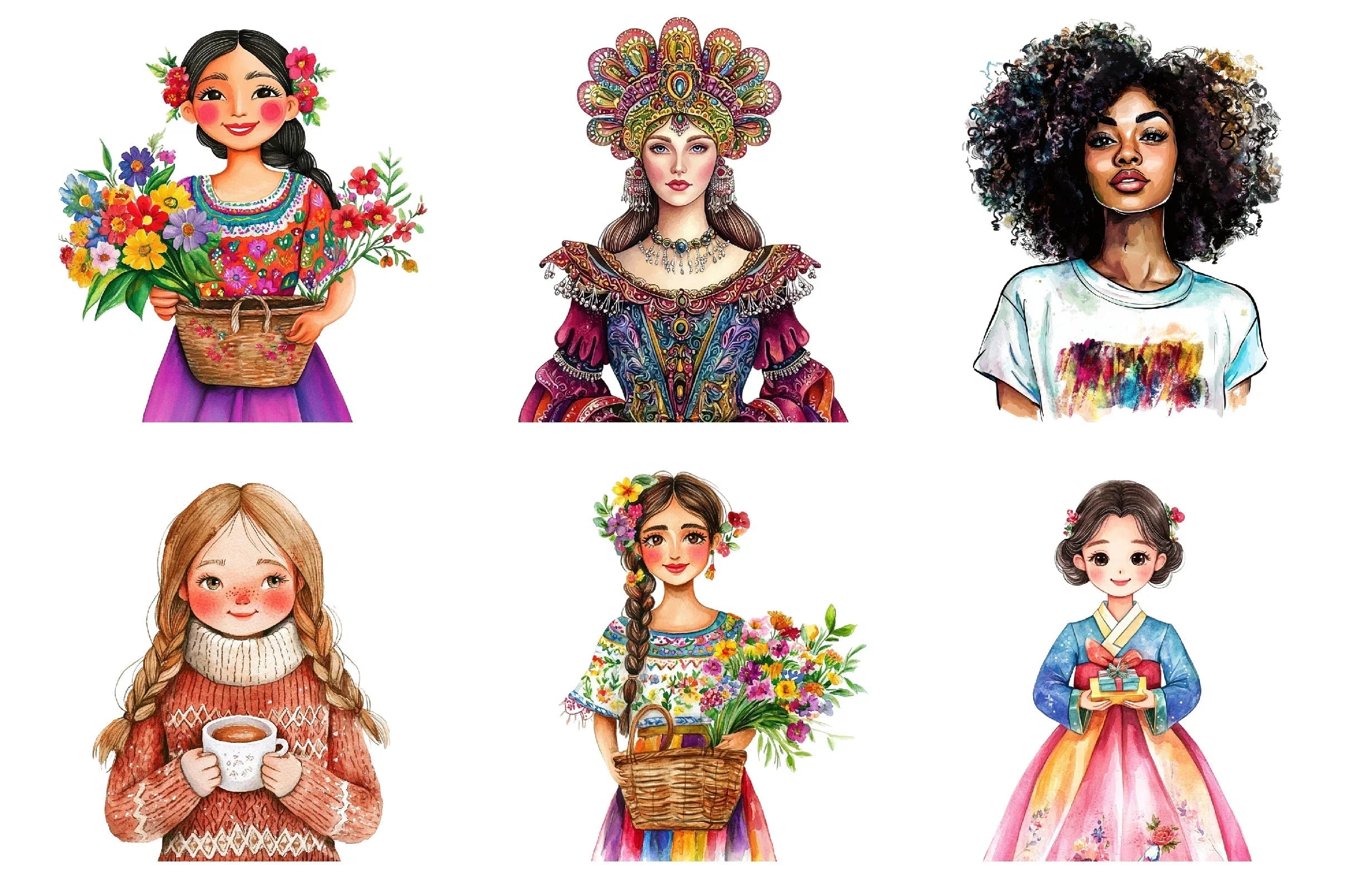 International Women Clipart Bundle - CraftNest - Digital Crafting and Art
