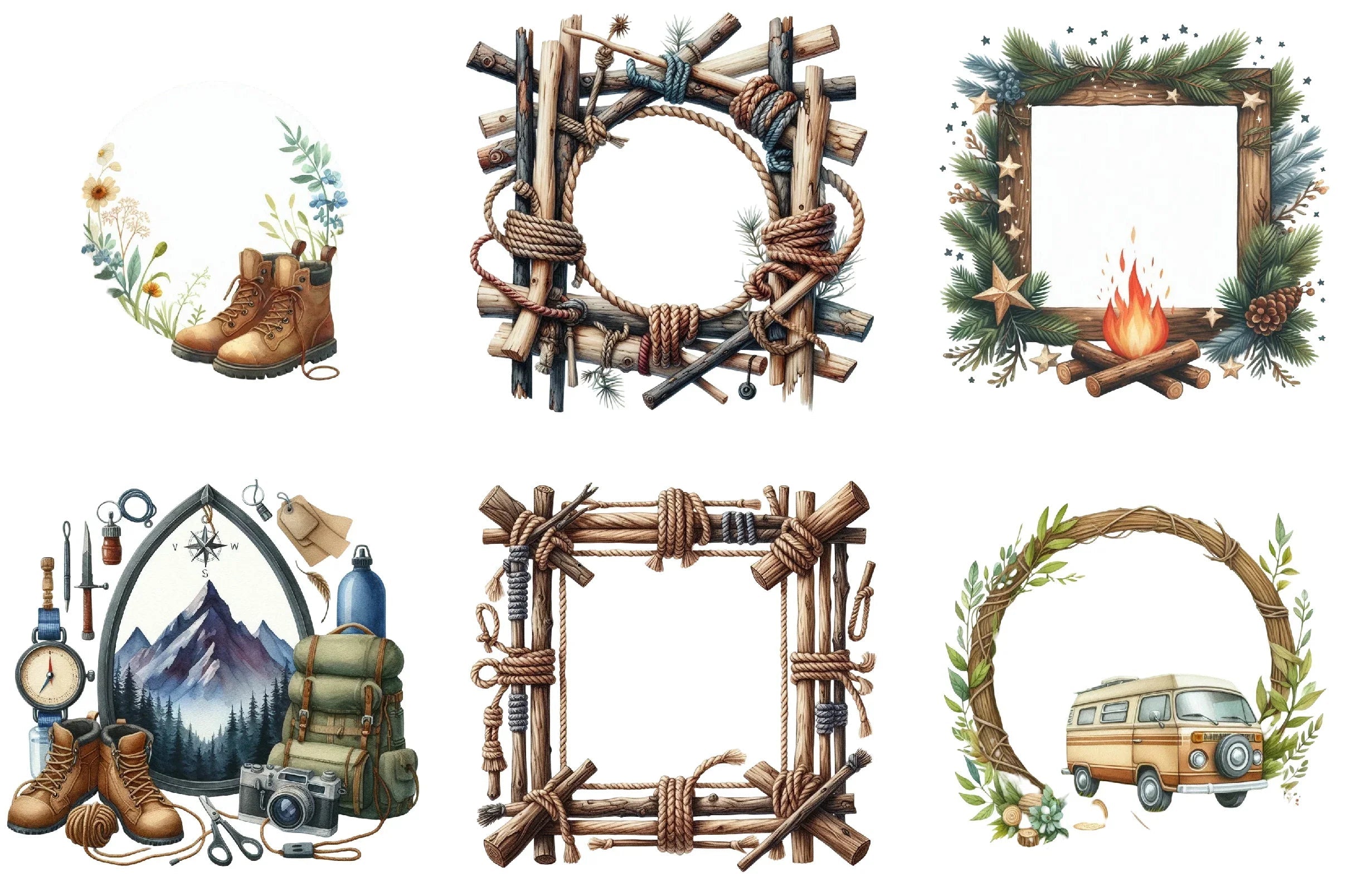 Adventure Camping Clipart Bundle - CraftNest - Digital Crafting and Art