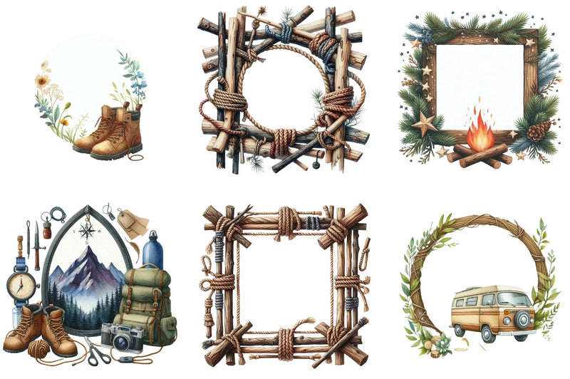 Adventure Camping Clipart Bundle - CraftNest - Digital Crafting and Art