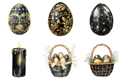 Luxury Black Easter Glitter Clipart Bundle - CraftNest - Digital Crafting and Art
