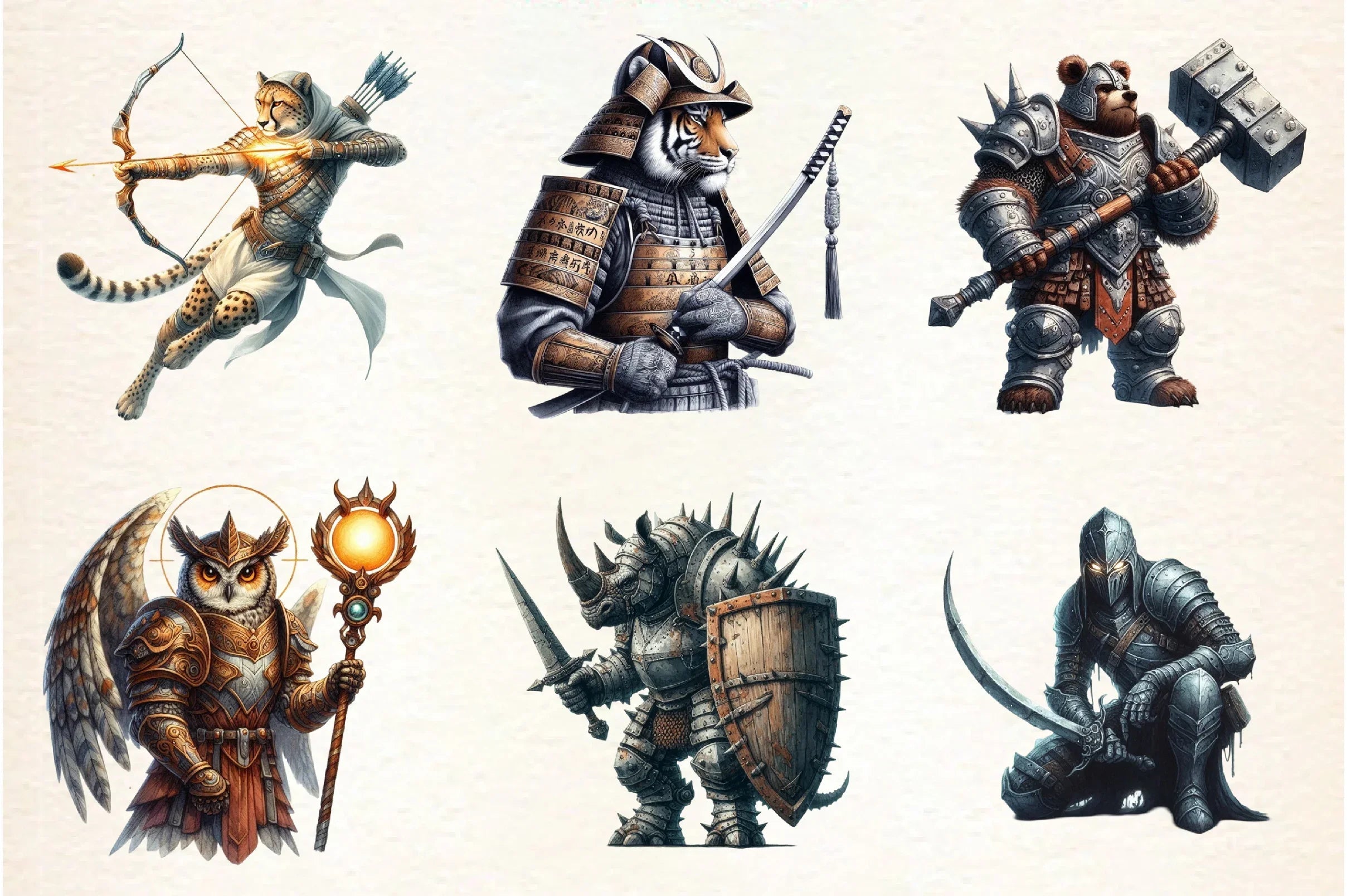 Epic Warrior Animals Clipart Bundle - CraftNest - Digital Crafting and Art