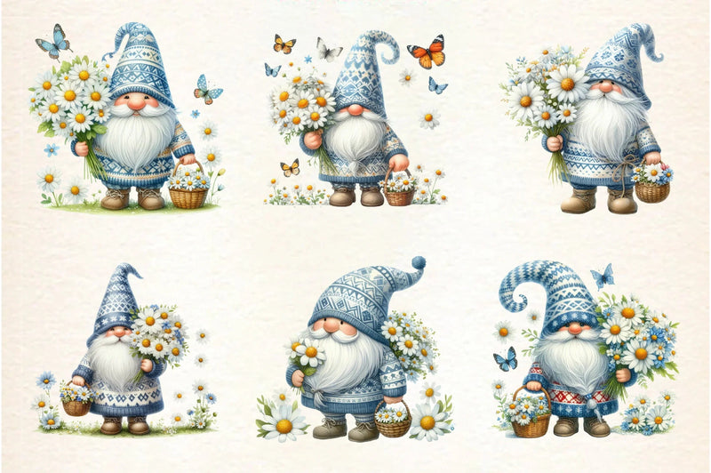 Daisy Gnome Clipart Bundle - CraftNest - Digital Crafting and Art