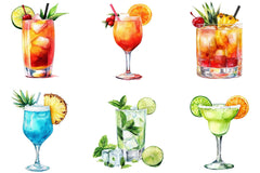 Tropical Cocktails Clipart Bundle - CraftNest - Digital Crafting and Art