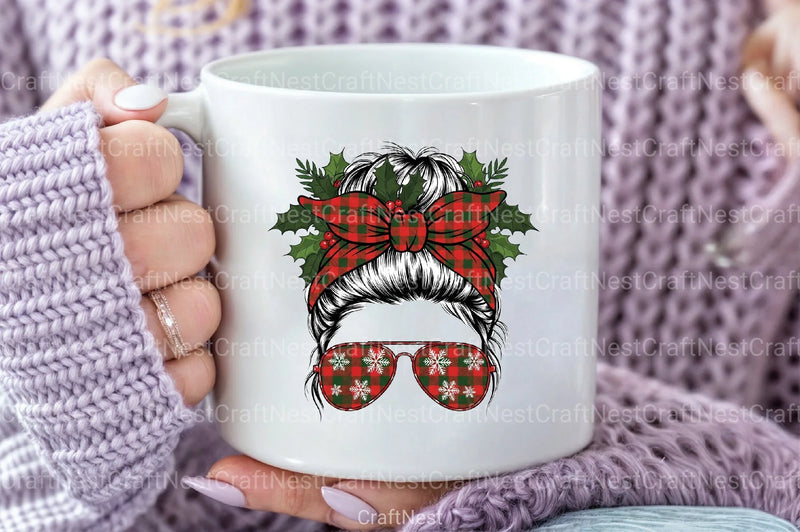 Christmas Messy Bun Design Clipart Bundle - CraftNest - Digital Crafting and Art