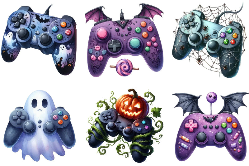 Halloween Gaming Controllers Clipart Bundle - CraftNest - Digital Crafting and Art
