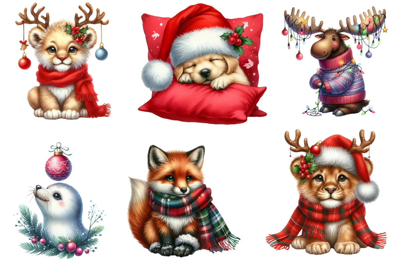 Christmas Animal Clipart Bundle - CraftNest - Digital Crafting and Art