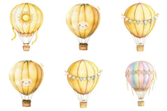 Pastel Hot Air Balloons Clipart Bundle - CraftNest - Digital Crafting and Art