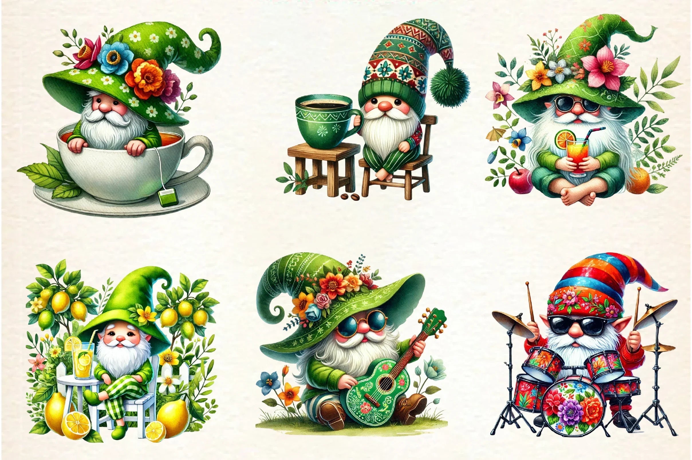Funny Spring Gnome Clipart Bundle - CraftNest - Digital Crafting and Art