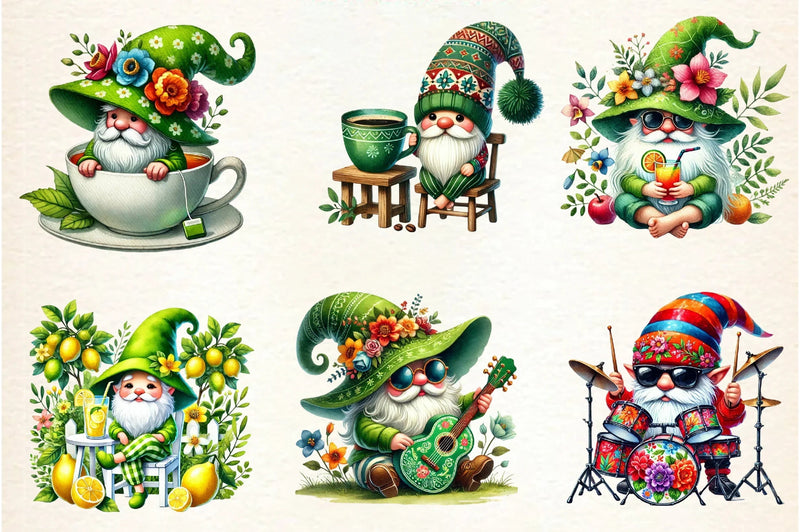 Funny Spring Gnome Clipart Bundle - CraftNest - Digital Crafting and Art