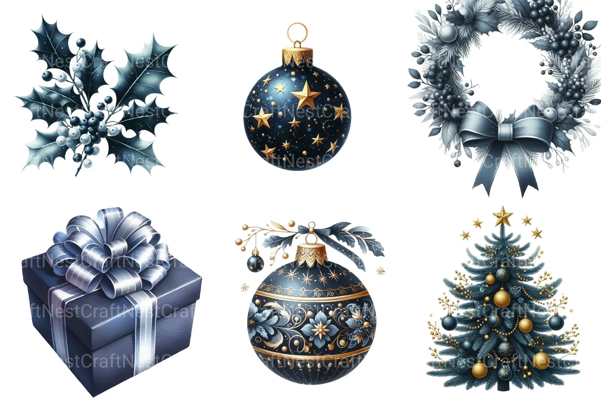 Navy Christmas Clipart Bundle 125 - CraftNest - Digital Crafting and Art