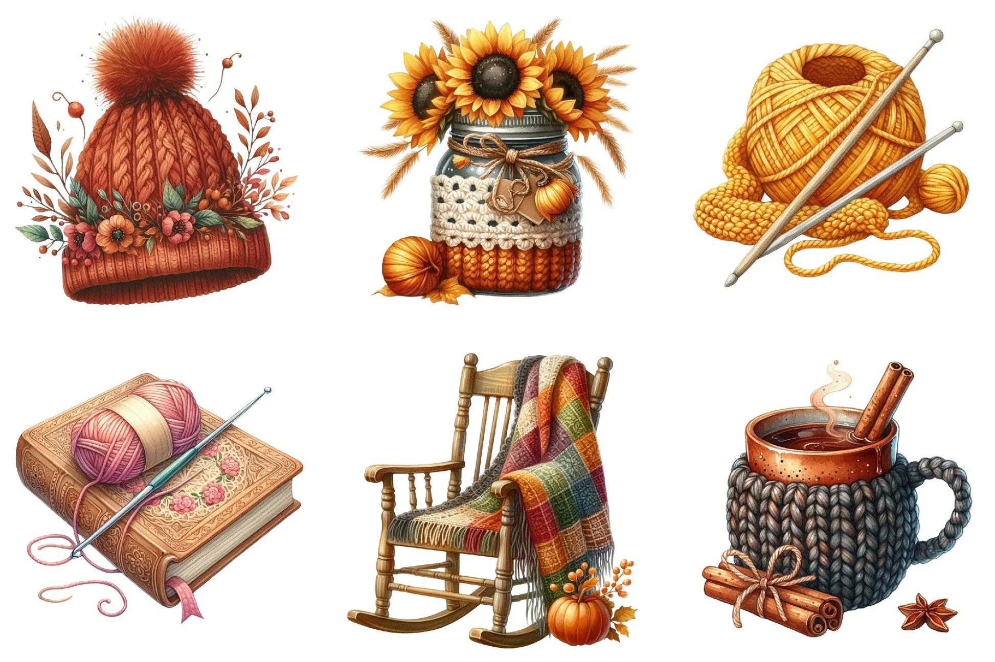 Crochet Autumn Clipart Bundle - CraftNest - Digital Crafting and Art