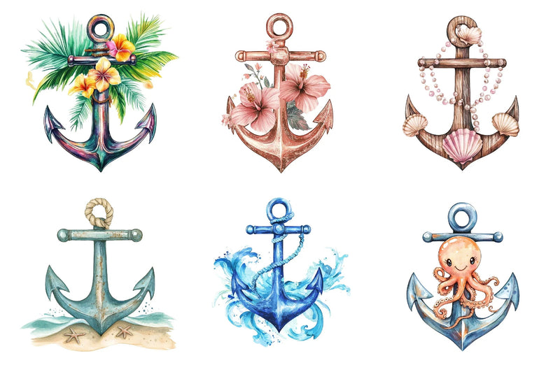 Summer Anchor Design Clipart Bundle - CraftNest - Digital Crafting and Art