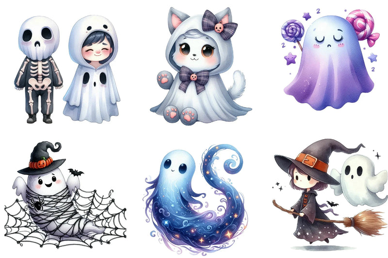 Halloween Ghost Clipart Bundle - CraftNest - Digital Crafting and Art