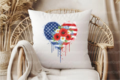 Patriotic USA Flowers Heart Clipart Bundle for 4th of July - CraftNest - Digital Crafting and Art