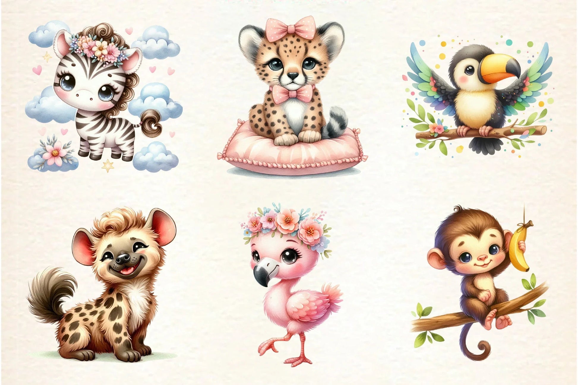 Kawaii Safari Animal Clipart Bundle - CraftNest - Digital Crafting and Art