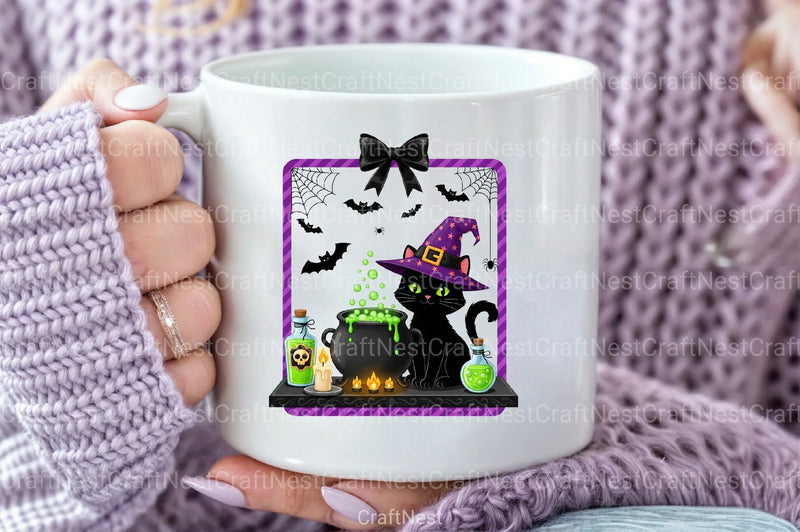 Witchy Cat Halloween Art Clipart Bundle - CraftNest - Digital Crafting and Art