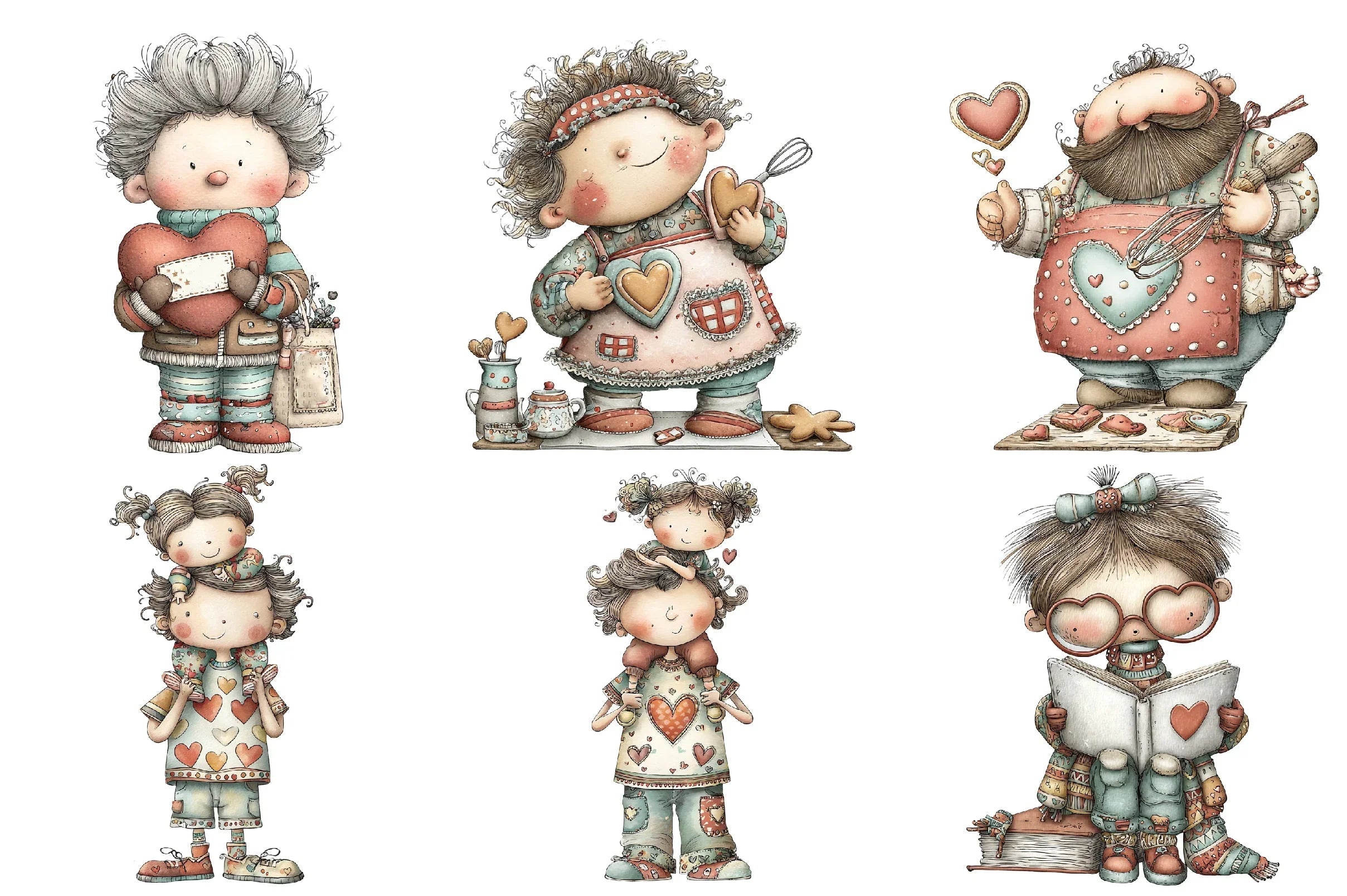 Whimsical Valentine Father Clipart Bundle - CraftNest - Digital Crafting and Art