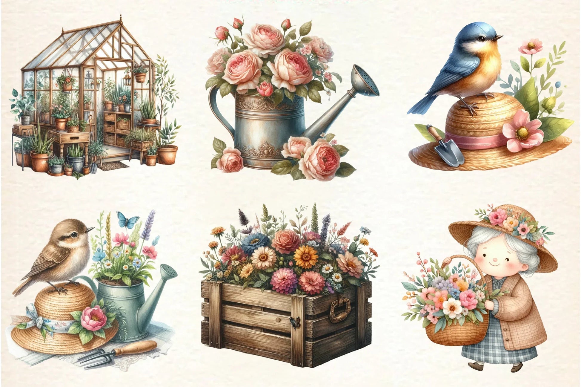 Gardening Grandma Flower Clipart Bundle - CraftNest - Digital Crafting and Art