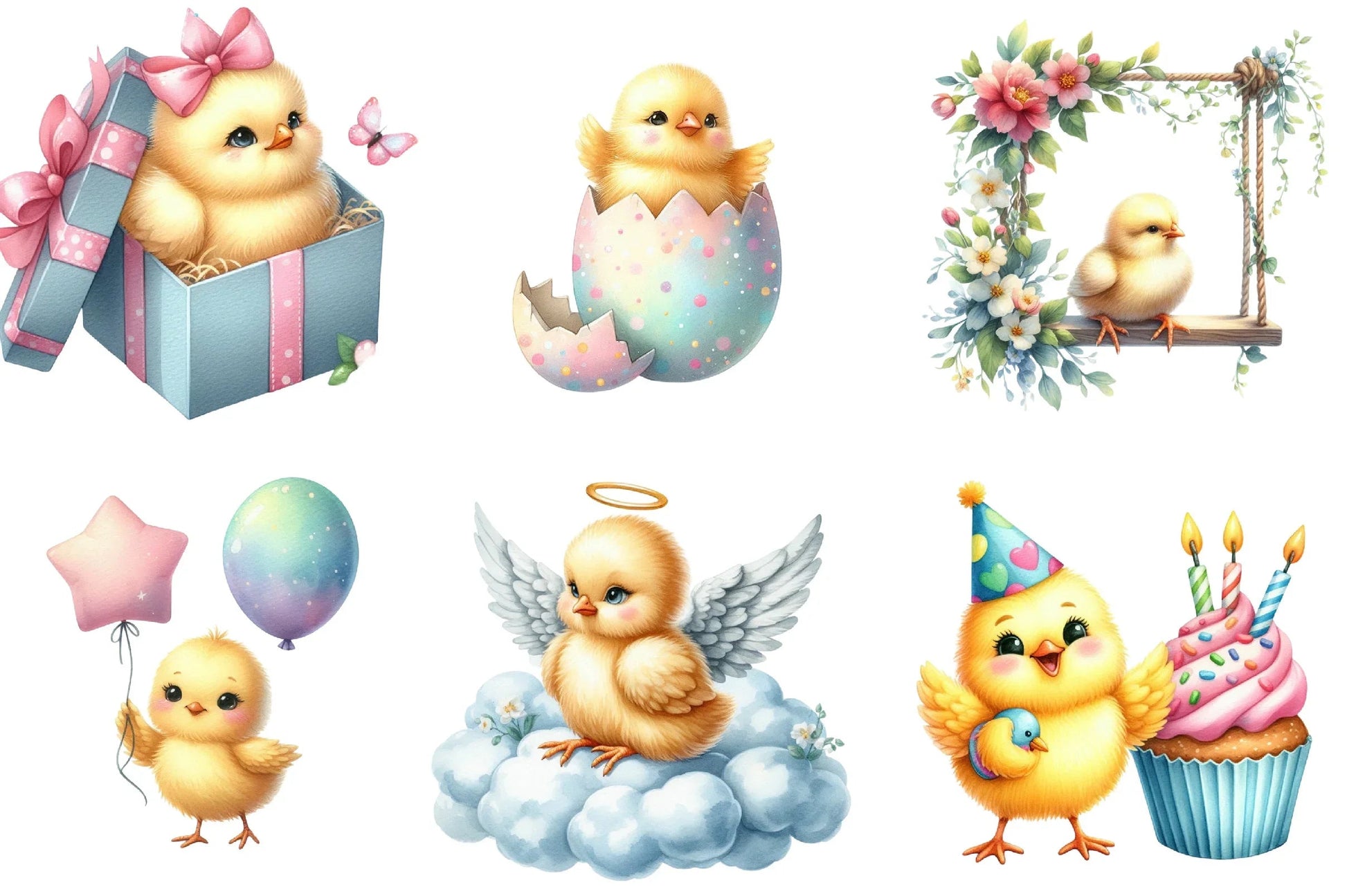 Cute Chick Clipart Bundle - CraftNest - Digital Crafting and Art