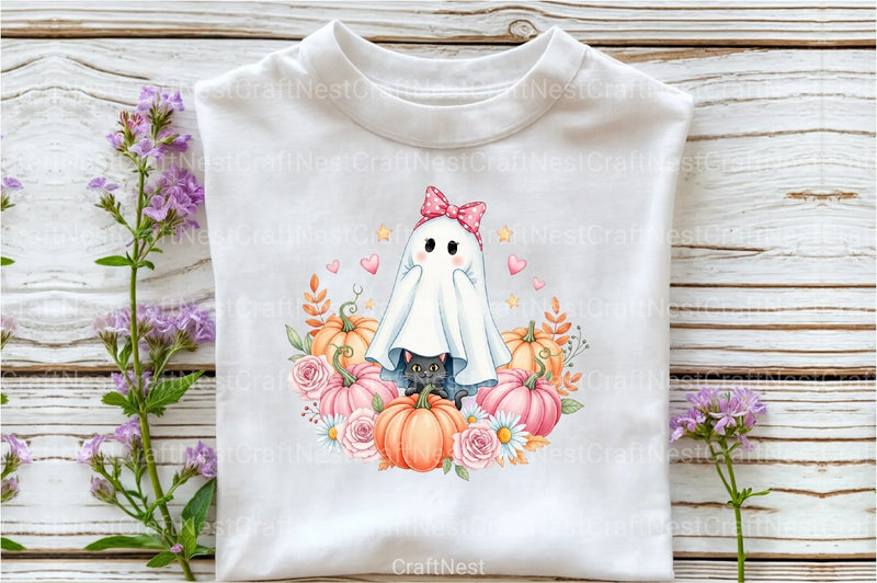 Preppy Halloween Ghost Clipart Bundle - CraftNest - Digital Crafting and Art