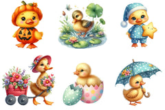 Cute Duck Clipart Bundle - CraftNest - Digital Crafting and Art