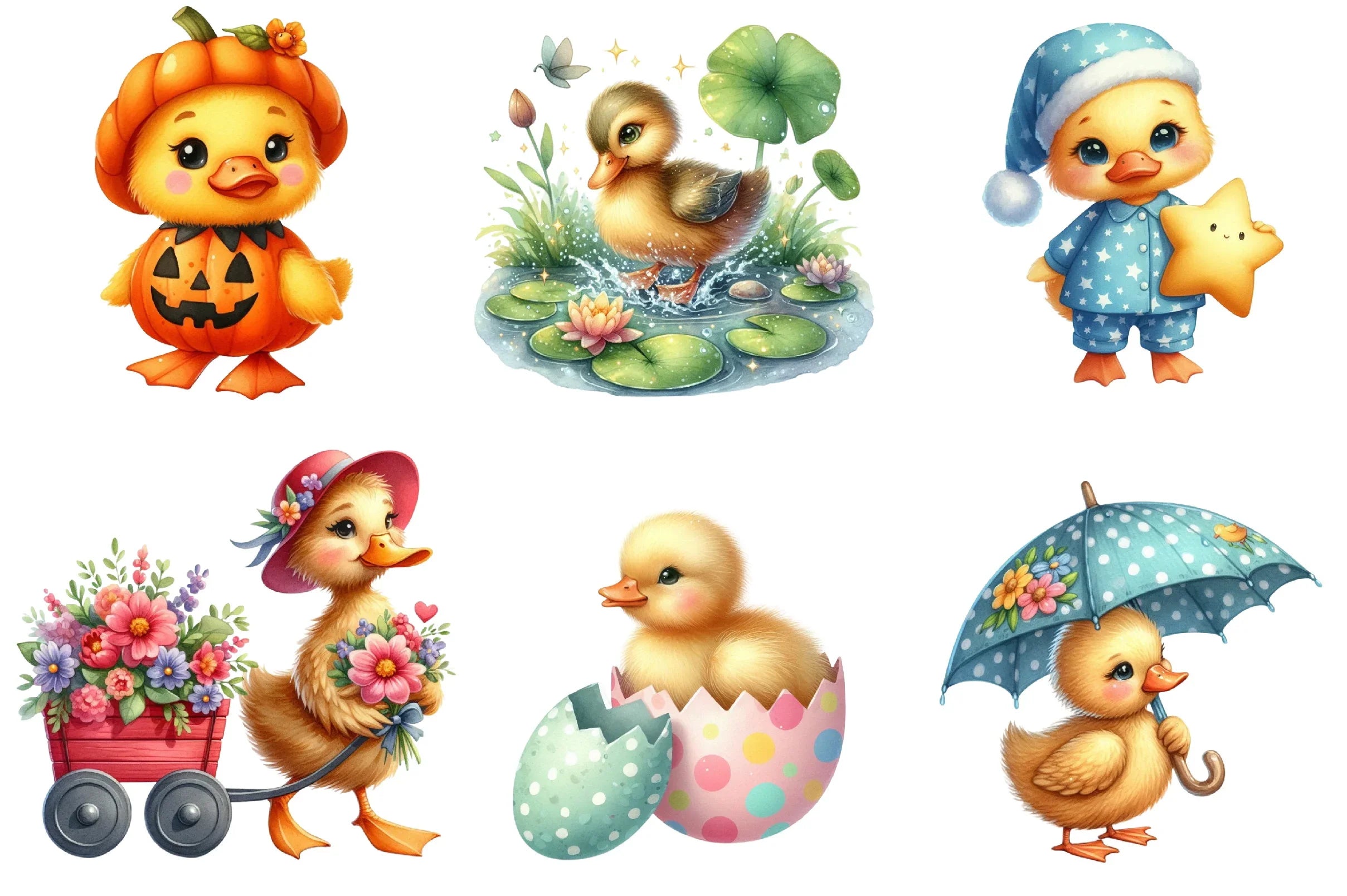 Cute Duck Clipart Bundle - CraftNest - Digital Crafting and Art