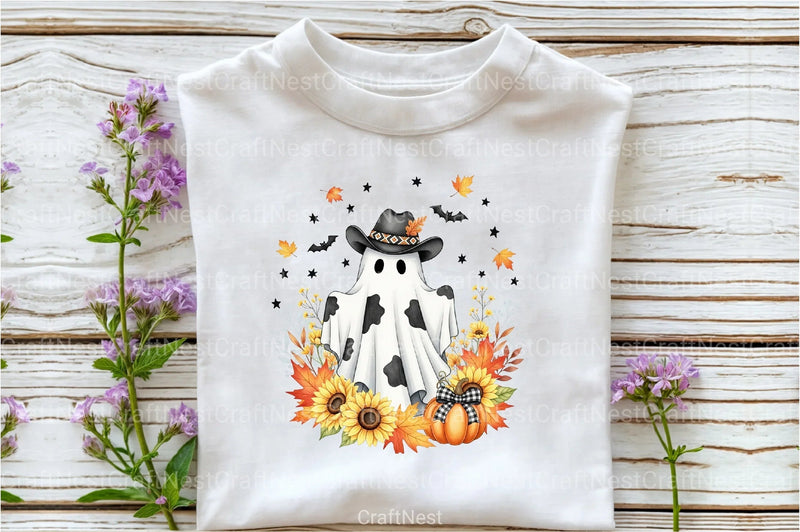 Cute Cowprint Ghost Clipart Bundle - CraftNest - Digital Crafting and Art