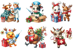 Cute Farm Animal Nurse Clipart Bundle - CraftNest - Digital Crafting and Art