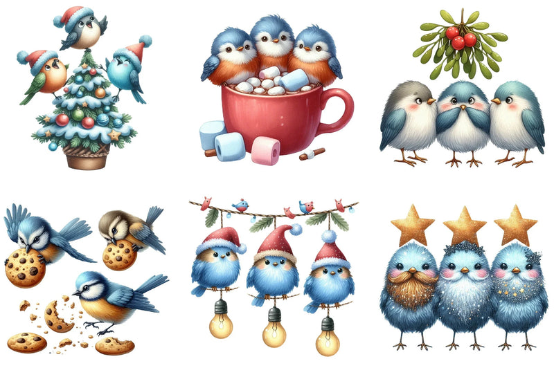 Christmas Funny Three Bird Clipart Bundle - CraftNest - Digital Crafting and Art