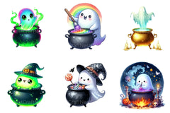 Cauldron Glow Ghost Halloween Clipart Bundle - CraftNest - Digital Crafting and Art
