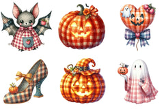 Gingham Halloween Clipart Bundle 4 - CraftNest - Digital Crafting and Art