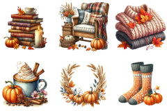 Cozy Autumn Clipart Bundle - CraftNest - Digital Crafting and Art