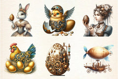 Steampunk Easter Clipart Bundle - CraftNest - Digital Crafting and Art