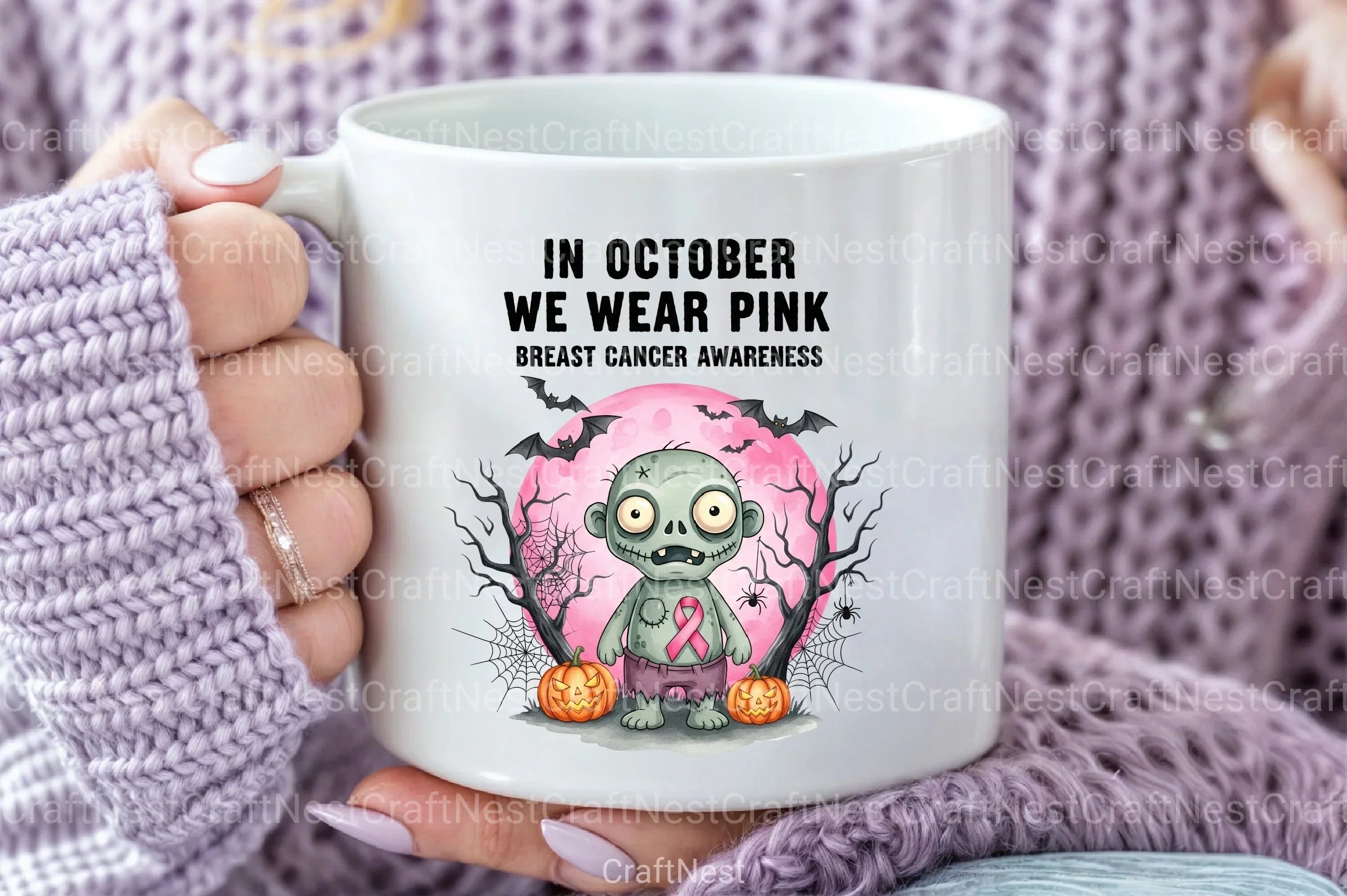 Halloween Breast Cancer Clipart Bundle 3 - CraftNest - Digital Crafting and Art