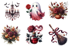 Burgundy Halloween Clipart Bundle - CraftNest - Digital Crafting and Art