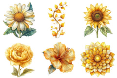 Gold Glowy Flowers Clipart Bundle - CraftNest - Digital Crafting and Art