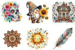 Happy Summer Folk Art Clipart Collection - CraftNest - Digital Crafting and Art