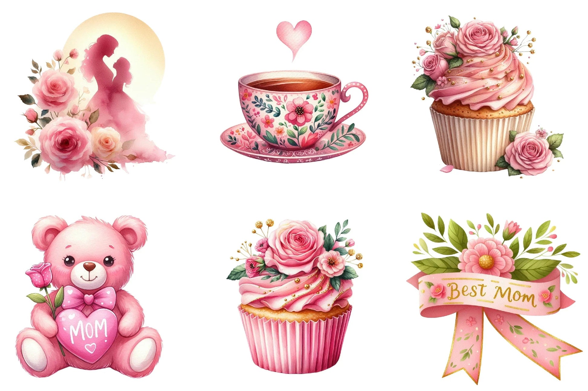Pink Mother's Day Clipart Bundle - CraftNest - Digital Crafting and Art