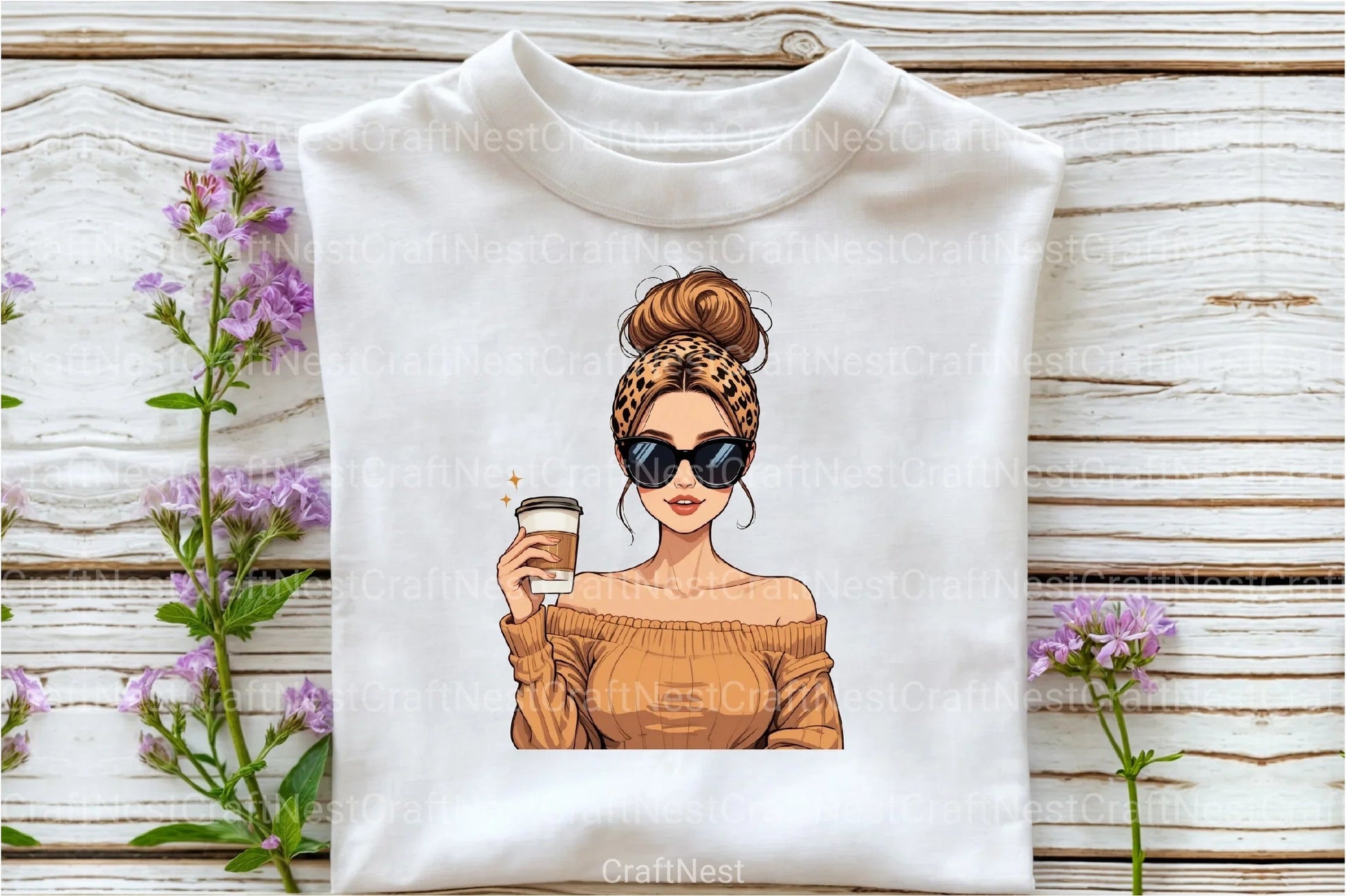 Leopard Mama Coffee Mom Bun Clipart Bundle for Mother's Day 2 - CraftNest - Digital Crafting and Art