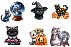 Funny Halloween Black Cat Clipart Bundle - CraftNest - Digital Crafting and Art