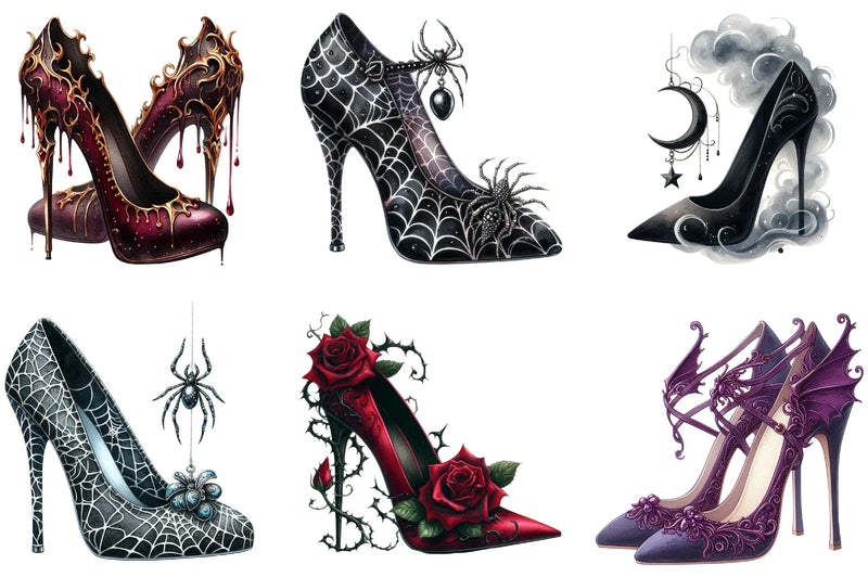 Gothic High Heel Shoes Clipart Bundle - CraftNest - Digital Crafting and Art