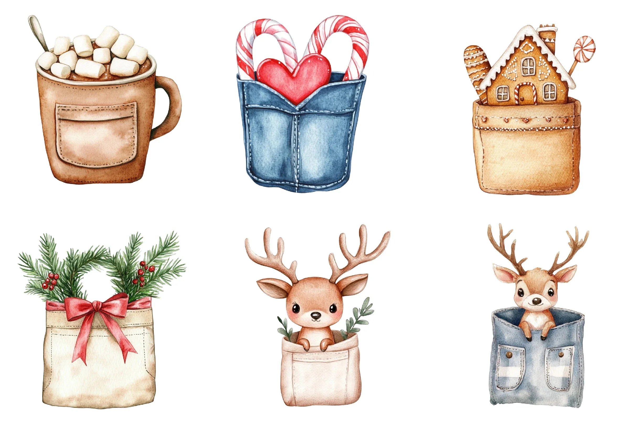 Christmas Pocket Sublimation Clipart Bundle - CraftNest - Digital Crafting and Art