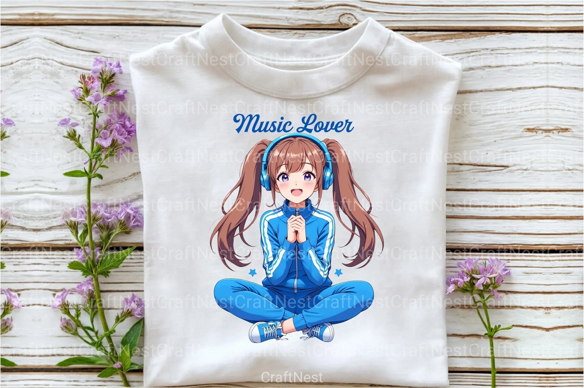 Music Lover Girl Headphones Clipart Bundle - CraftNest - Digital Crafting and Art