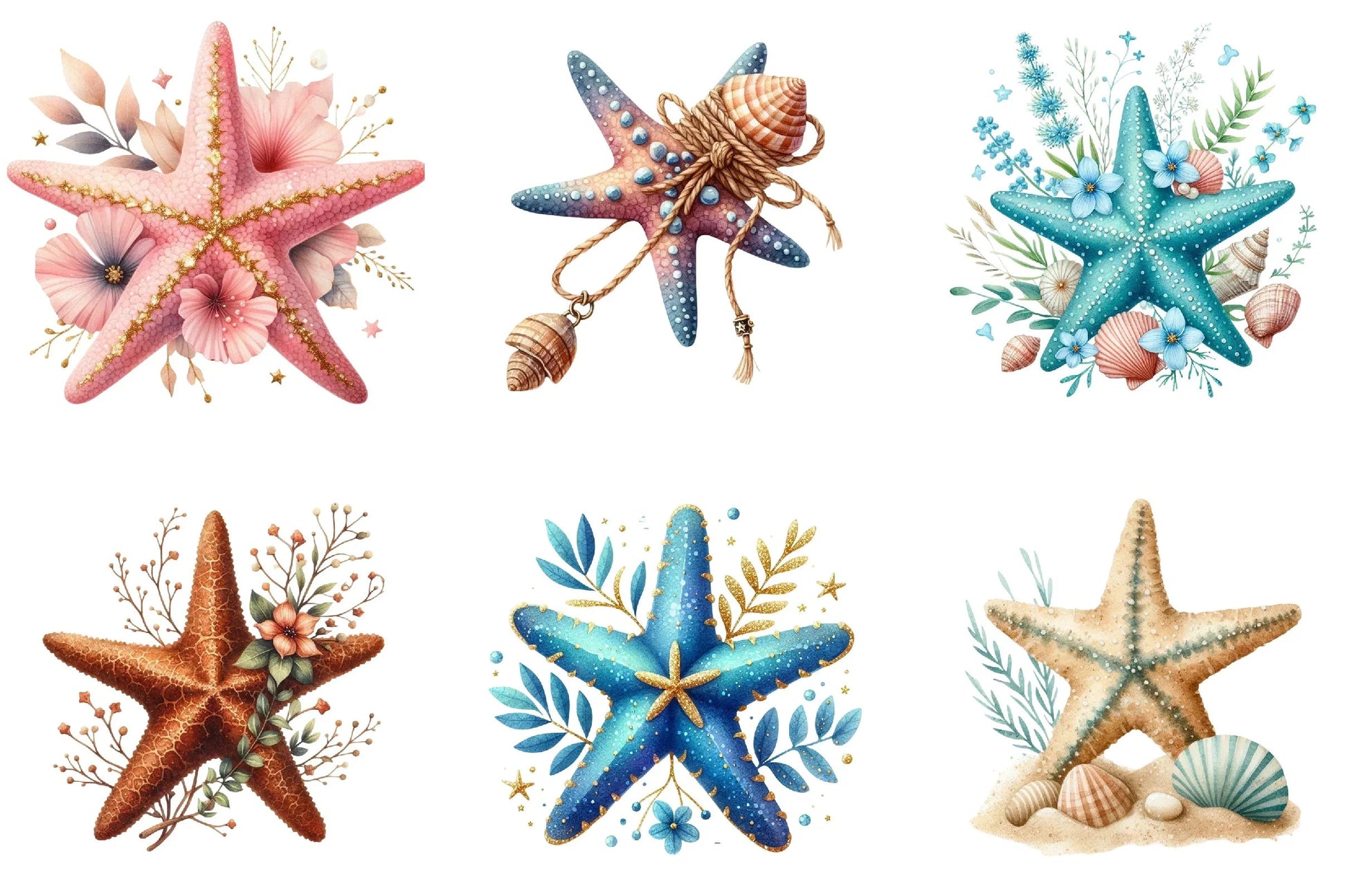 Summer Starfish Clipart Bundle - CraftNest - Digital Crafting and Art