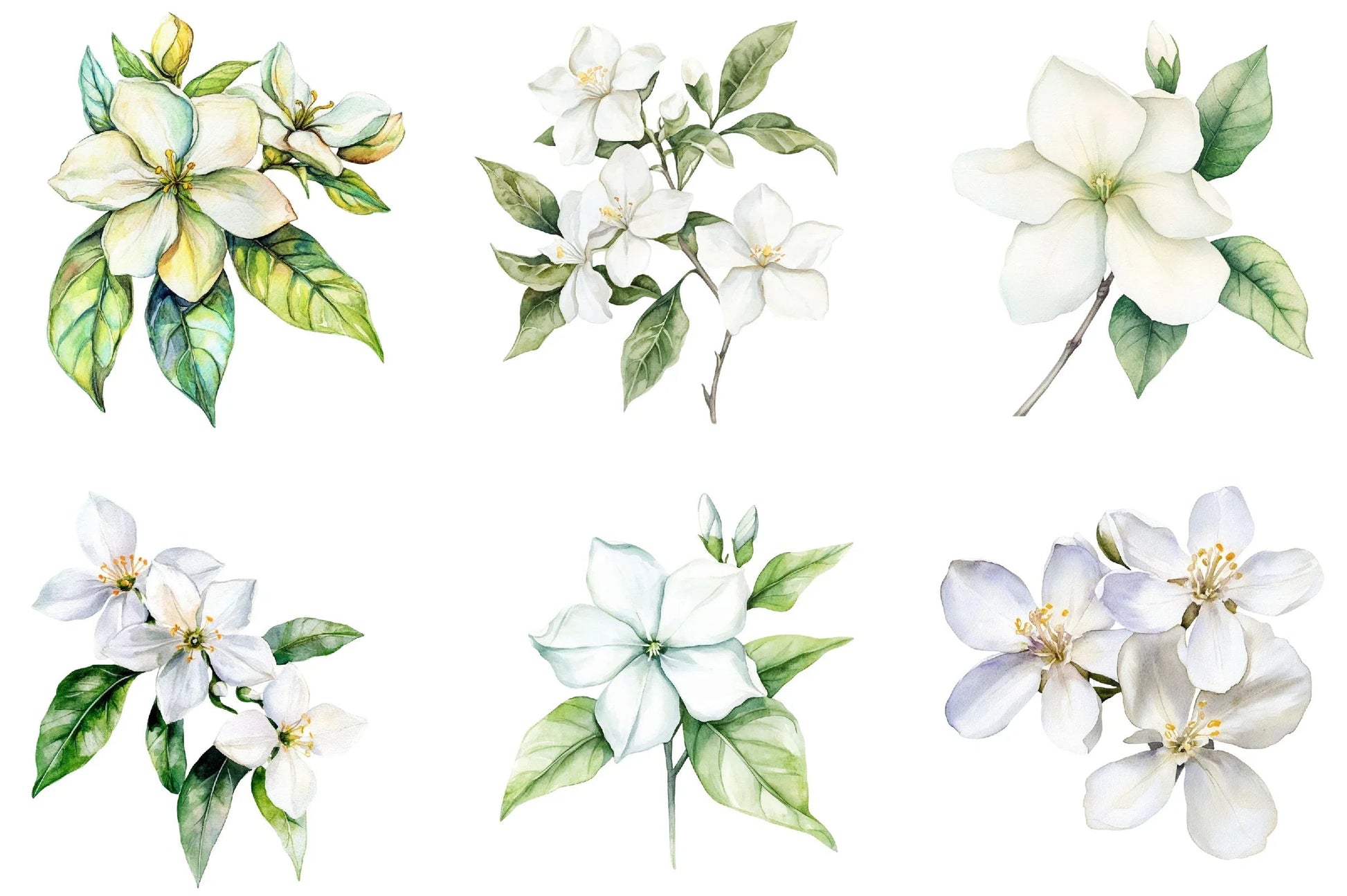 Jasmine Flower Bloom Clipart Bundle - CraftNest - Digital Crafting and Art
